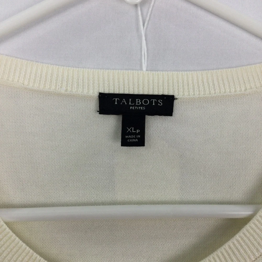 Talbots Charming‎ Cardigan Stripe Ruffle Yoke Sweater womens size XLp
